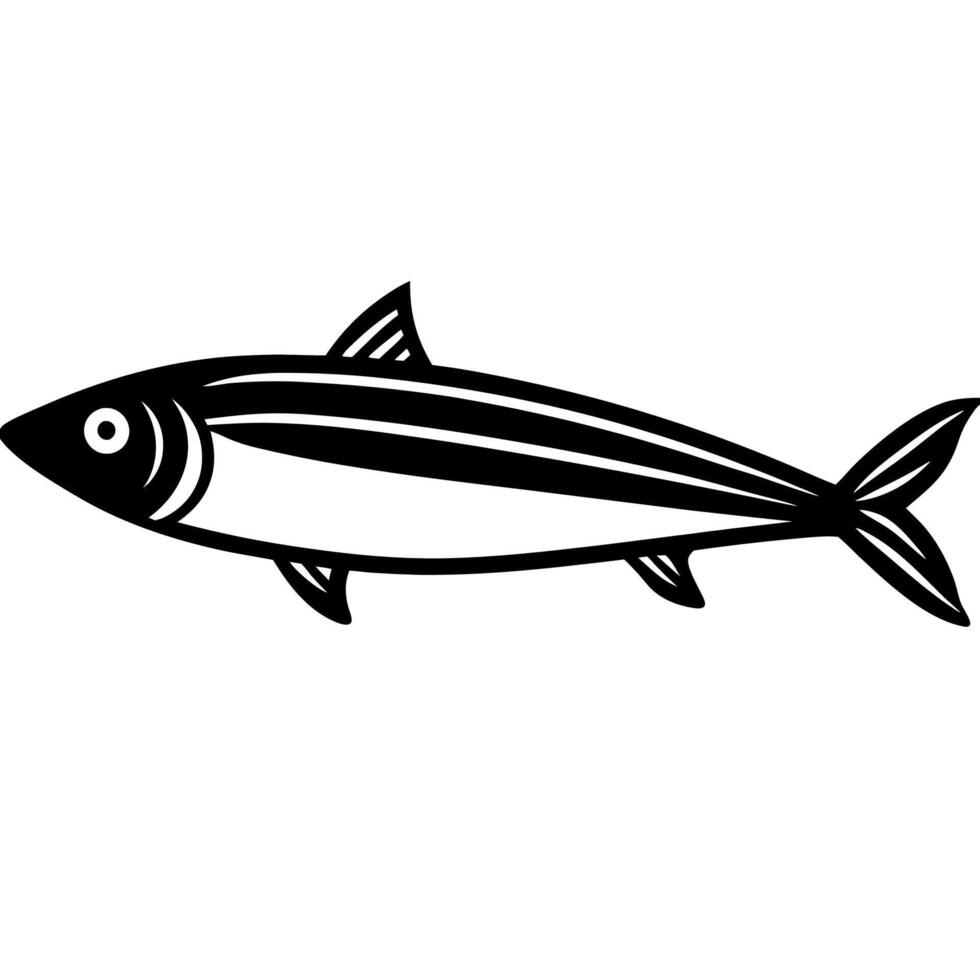 Detailed Mackerel Fish Silhouette for Ocean vector