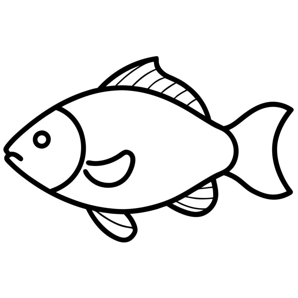 Fresh Tilapia Fish Line Drawing Free Sketch Illustration for Stock Use vector
