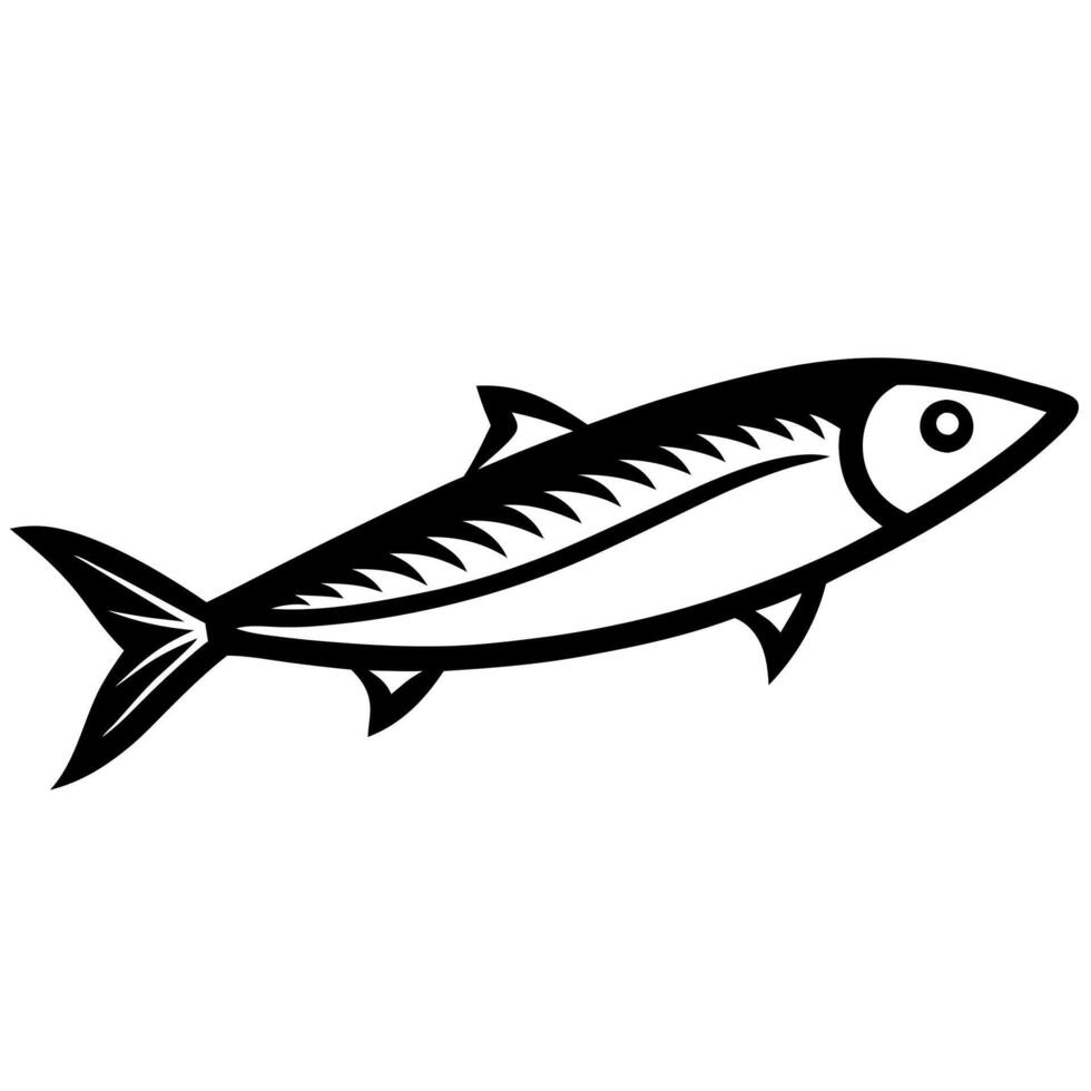 Detailed Mackerel Fish Silhouette for Ocean Inspired Art vector