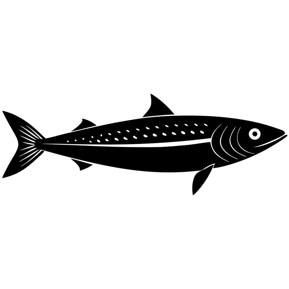 Mackerel Fish Silhouette for Creative Designs vector