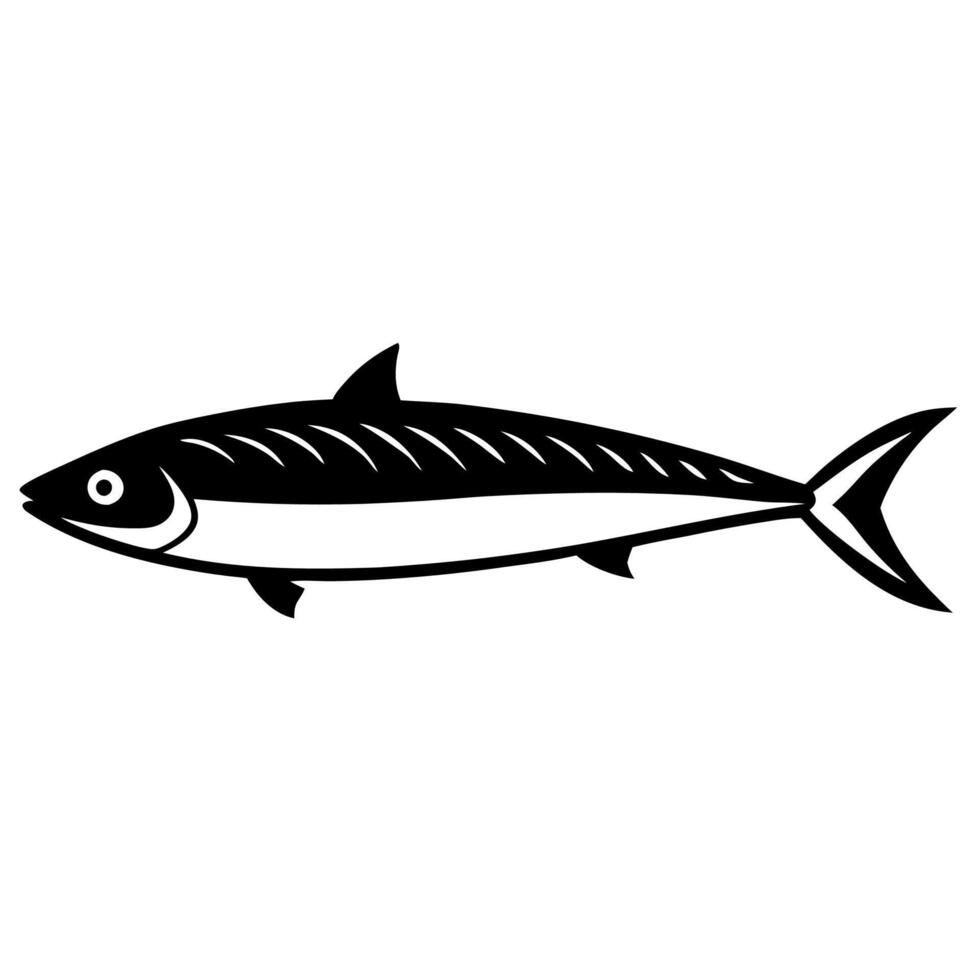 Minimalistic Mackerel Fish Silhouette for Designs vector