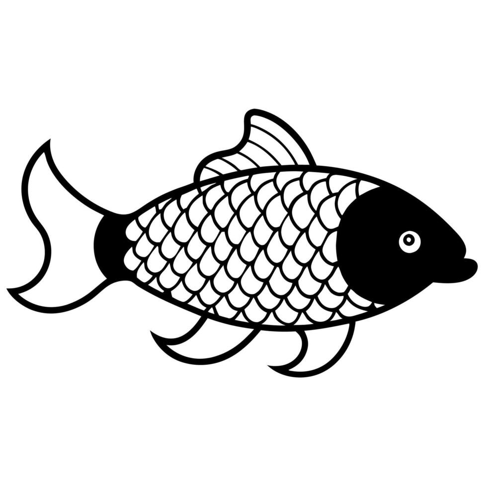 Decorative golden carp silhouette ideal for creative project vector
