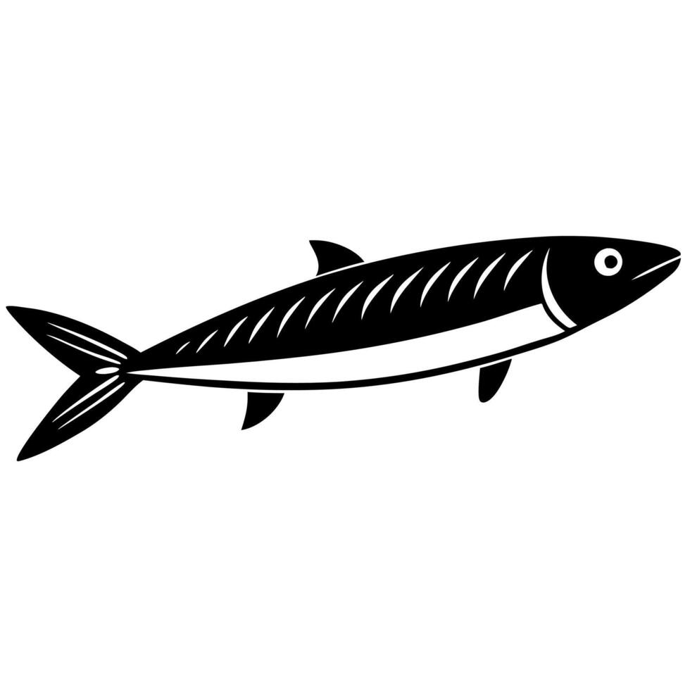 Fresh Mackerel Fish Silhouette Art for Free vector