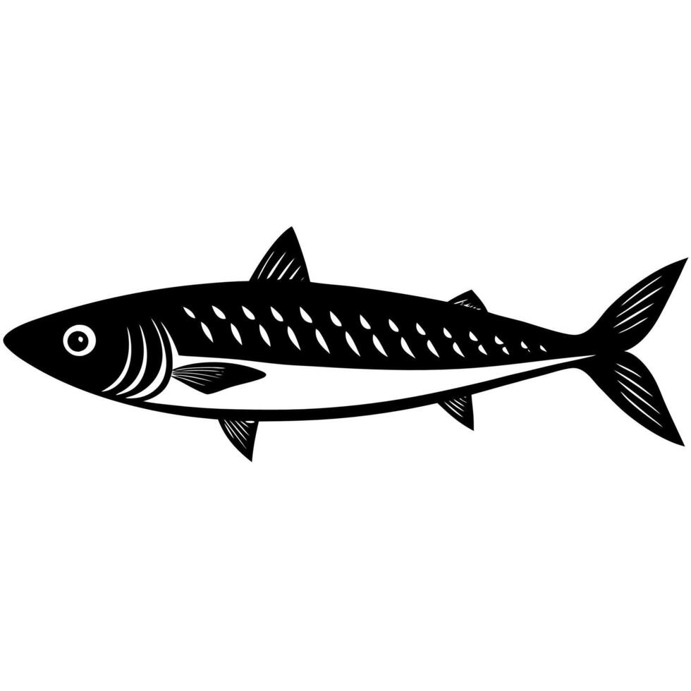 Simple Mackerel Fish Silhouette for Nautical Themes vector