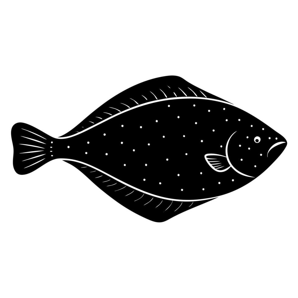 Large halibut silhouette illustration creative designs vector