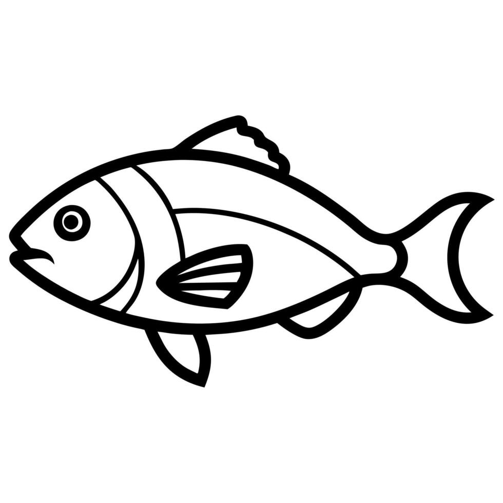 Minimalist red snapper silhouette perfect for aquatic artwork. vector