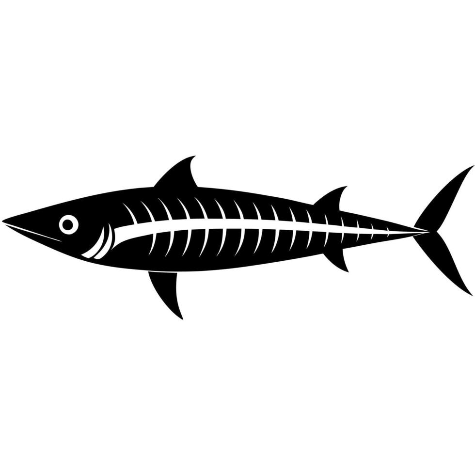 Sleek wahoo fish silhouette art for ocean-themed illustrations vector