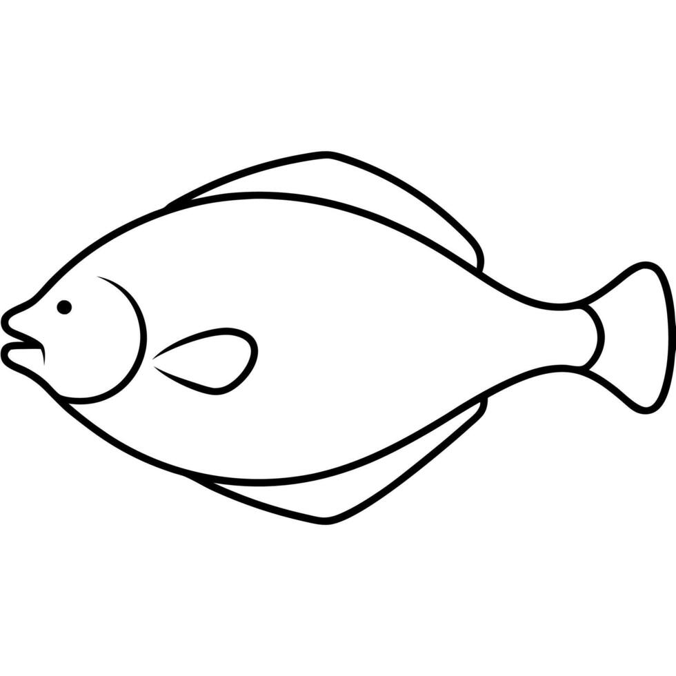 Minimalist halibut silhouette art for unique graphic use vector