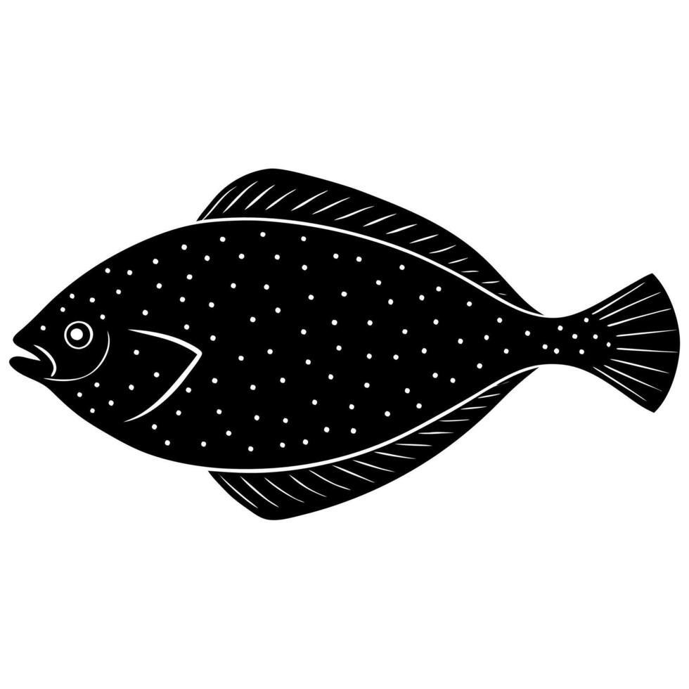 Black halibut art perfect for marine projects vector