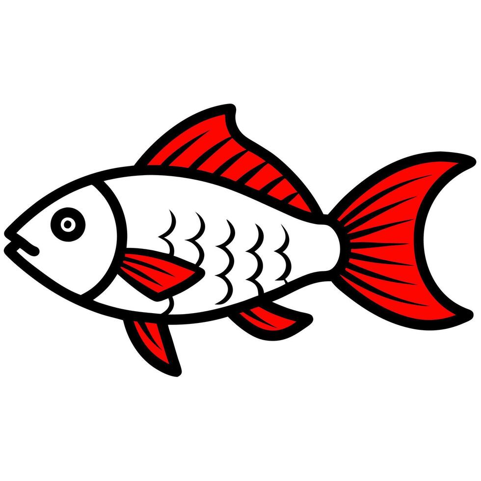 Red snapper silhouette art perfect for ocean-themed projects. vector