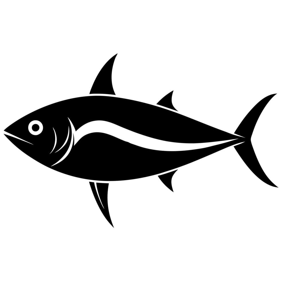 Clean and modern tuna fish silhouette for ocean concepts vector