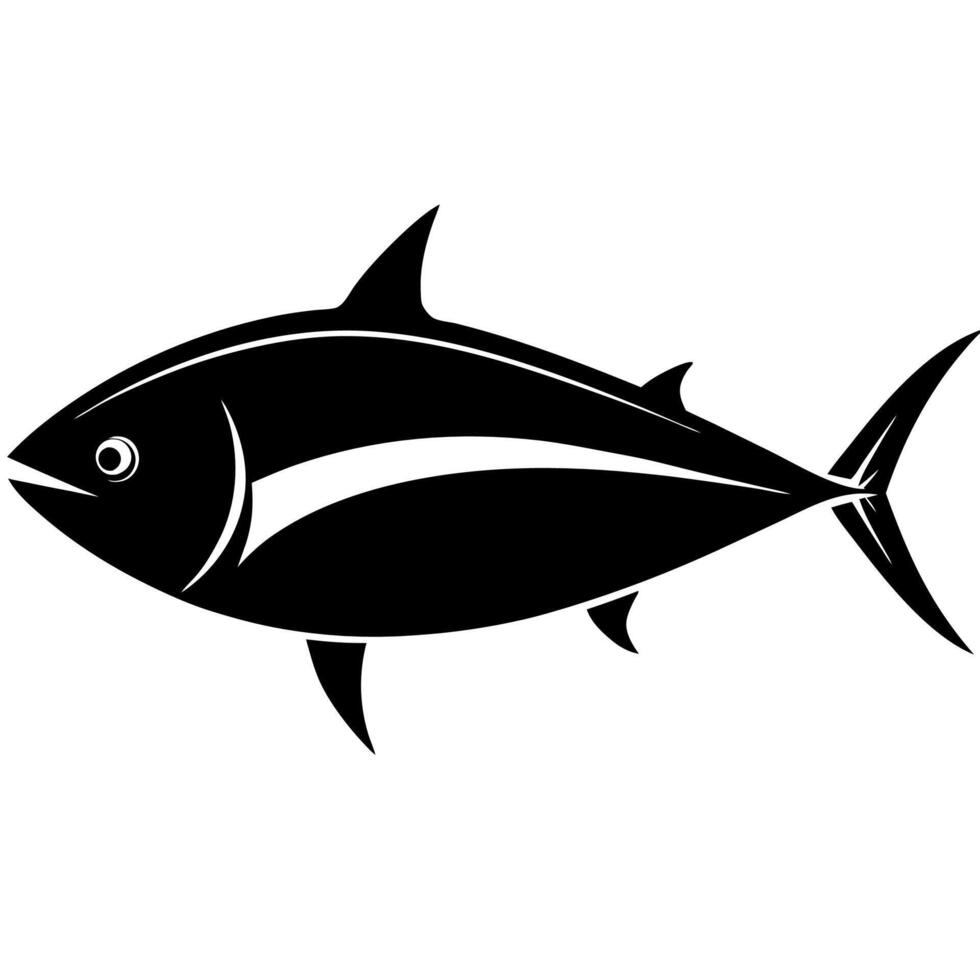 Elegant tuna fish silhouette illustration for marine-themed designs vector