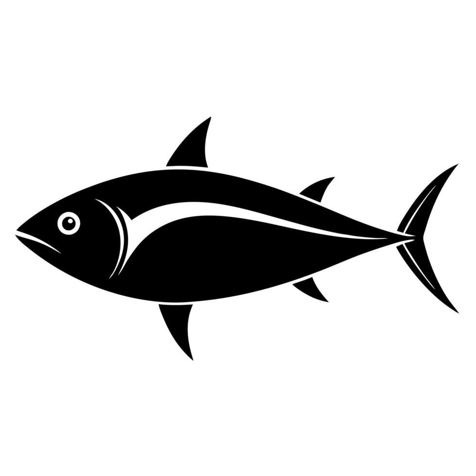 Clean and modern tuna fish silhouette vector