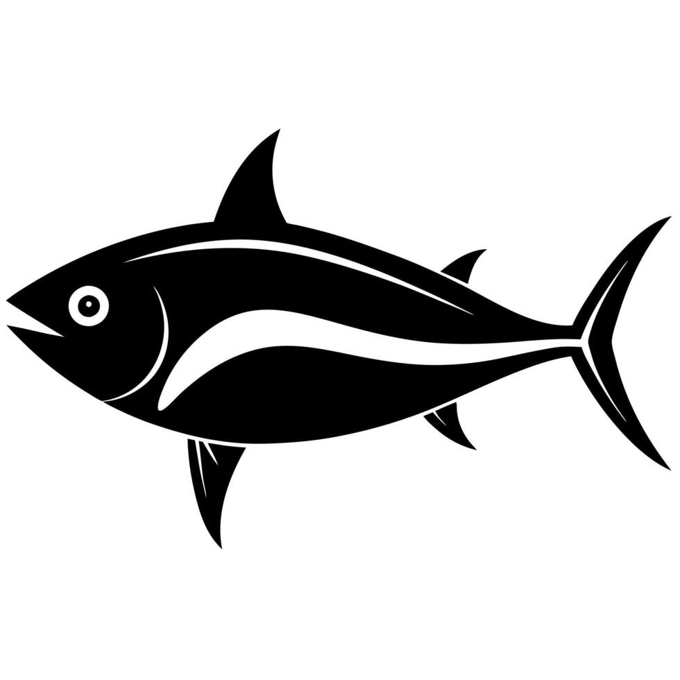 Sleek tuna fish silhouette ideal for seafood and nature graphics vector