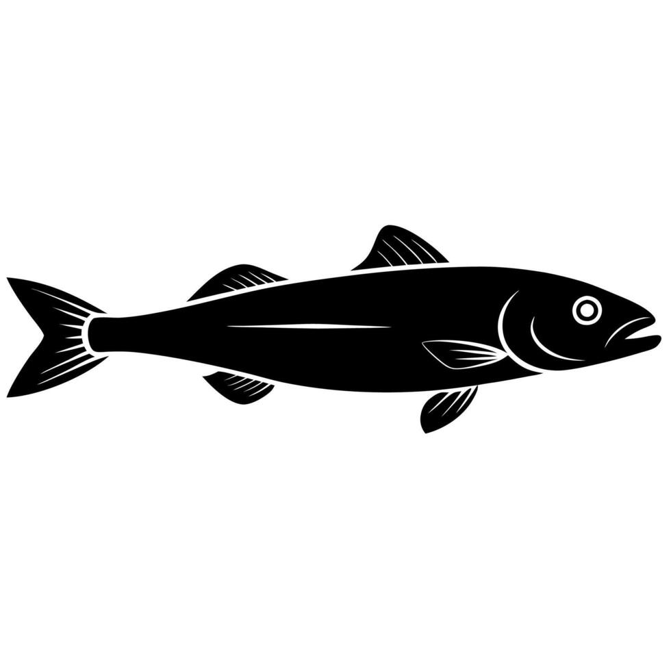 haddock fish silhouette ideal for ocean-inspired artwork vector