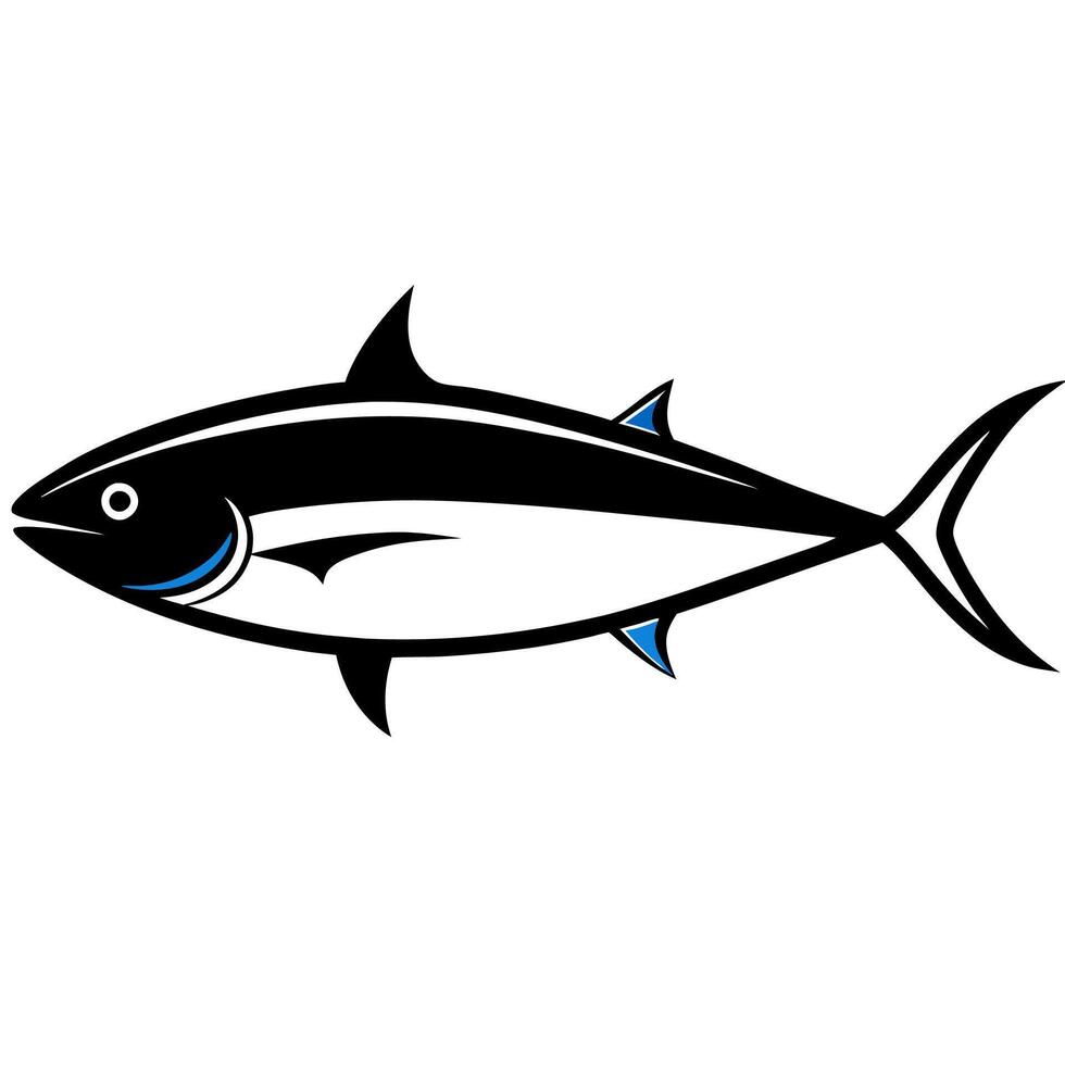 Elegant tuna fish silhouette illustration for marine-themed vector