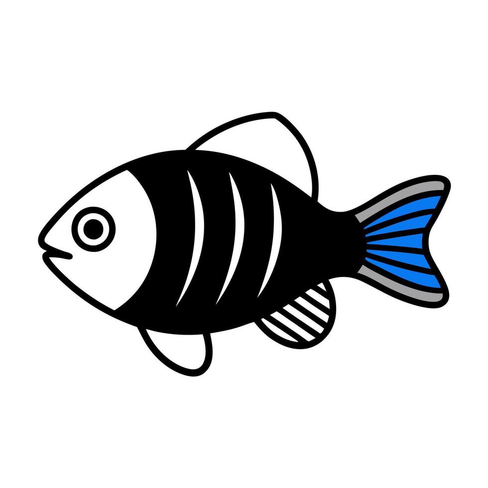 Bluefish silhouette line art illustration perfect for creative vector
