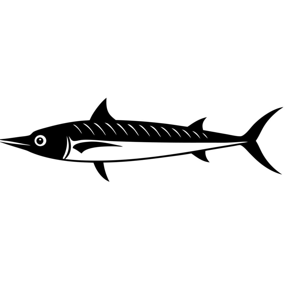 Elegant wahoo fish silhouette art for underwater creations vector