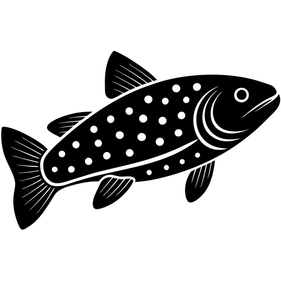 Vibrant trout silhouette illustration perfect for aquatic themes vector