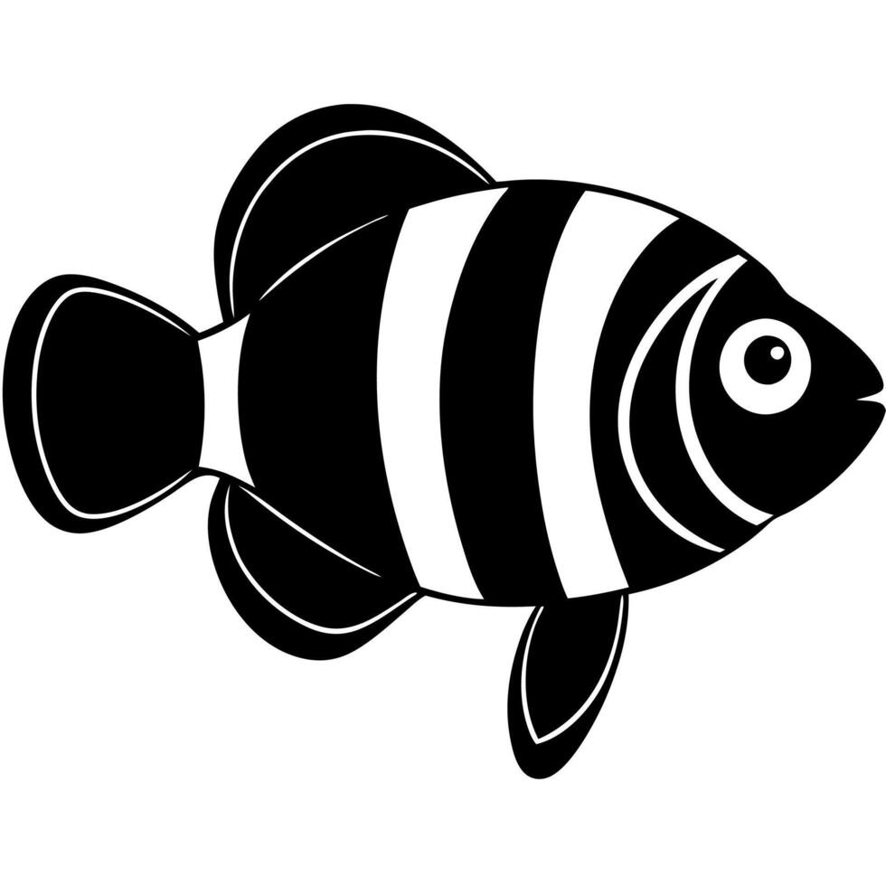 Minimalist clownfish silhouette vector