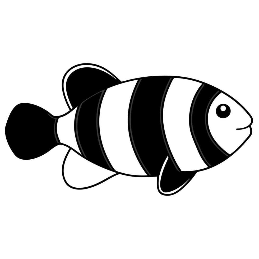 Elegant clownfish silhouette perfect for sea life art and design vector
