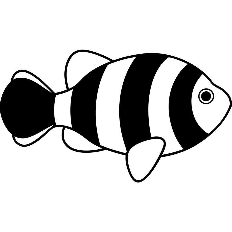 Clownfish silhouette illustration for marine and aquatic vector