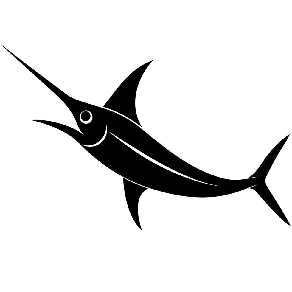 Swordfish line art silhouette design for creative vector