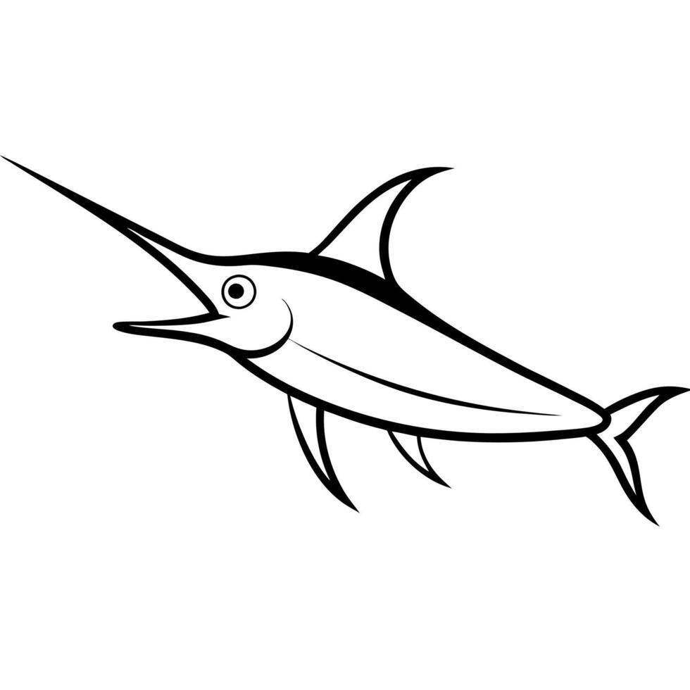 Artistic swordfish outline perfect aquatic-themed projects. vector