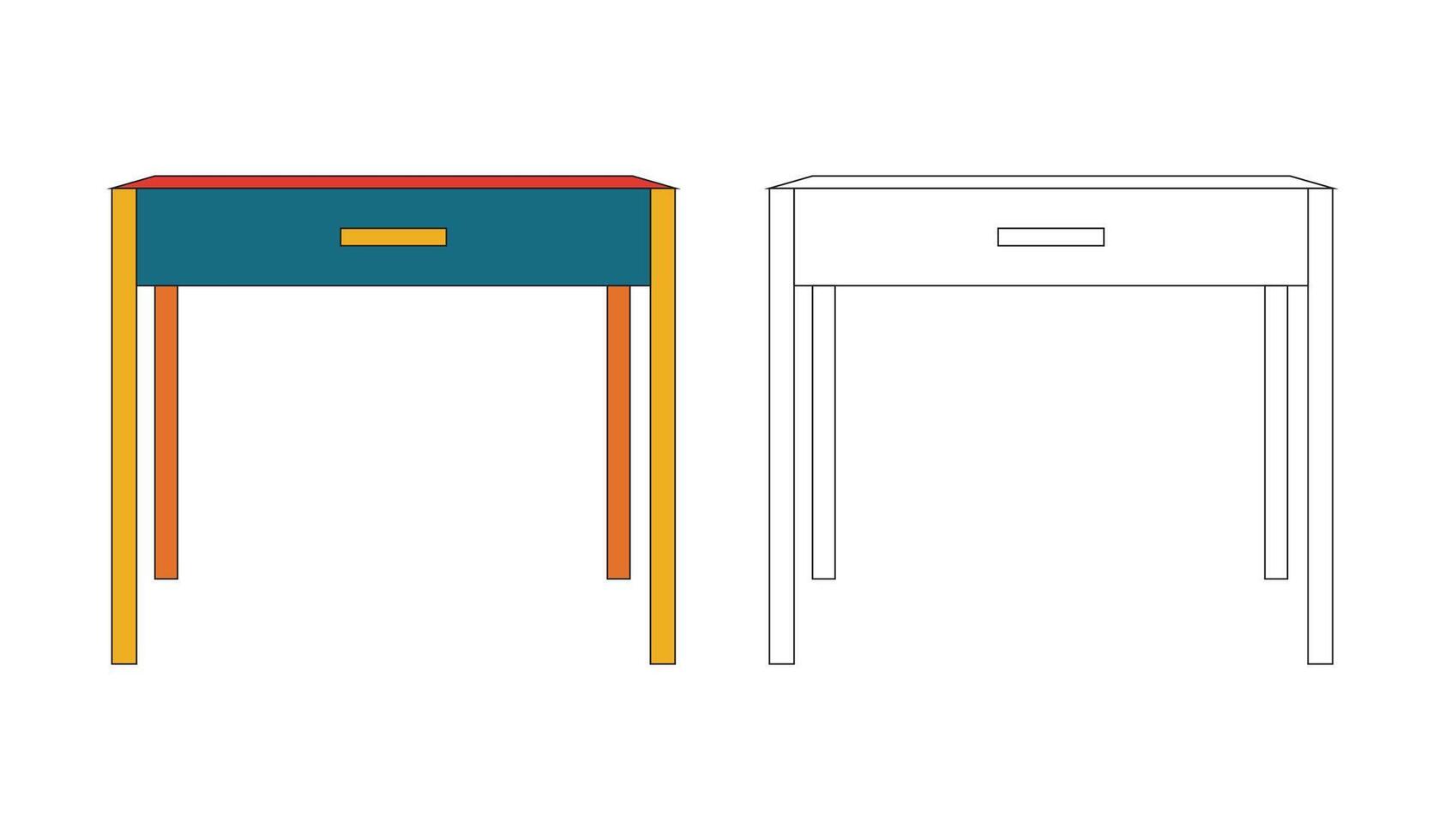 Illustration desk retro unique design vector
