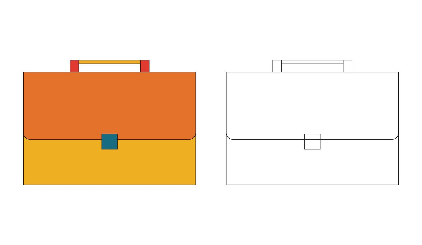 Illustration bag retro with line art or sketch and blank background vector