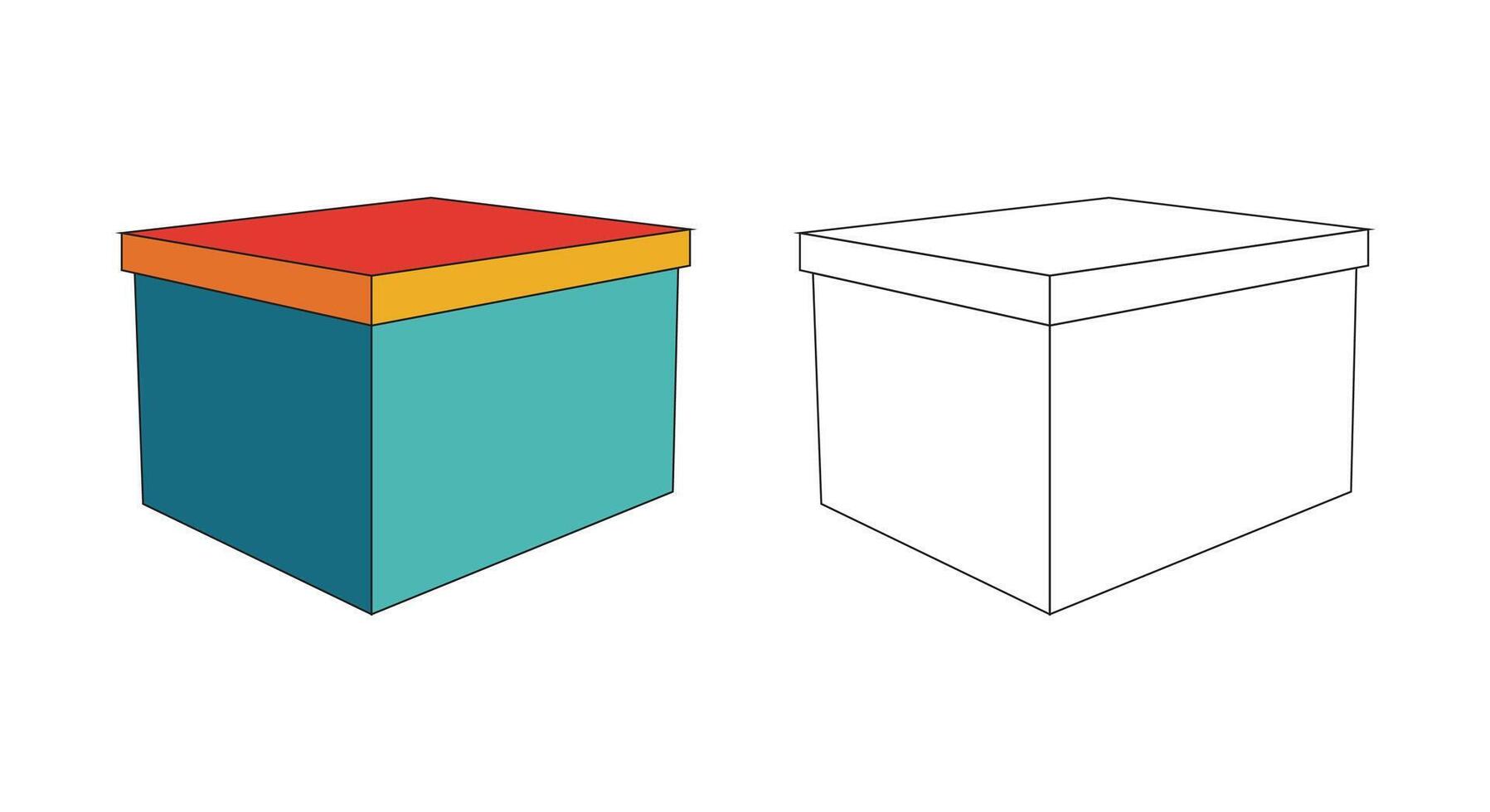 Illustration cardboard box retro unique design with blank background vector