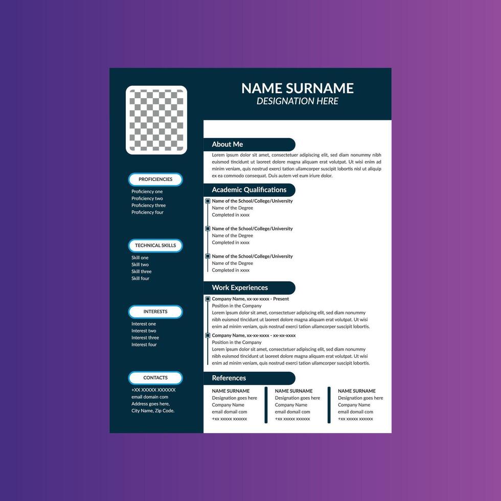 Modern Resume Design. Creative Template Display for Promotional Campaigns. vector