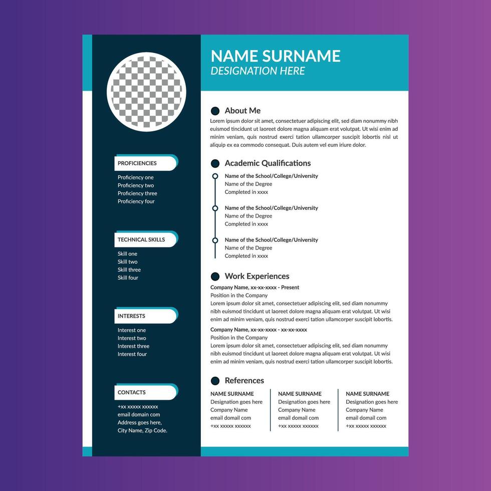 Modern Resume Design. Creative Template Display for Promotional Campaign. vector