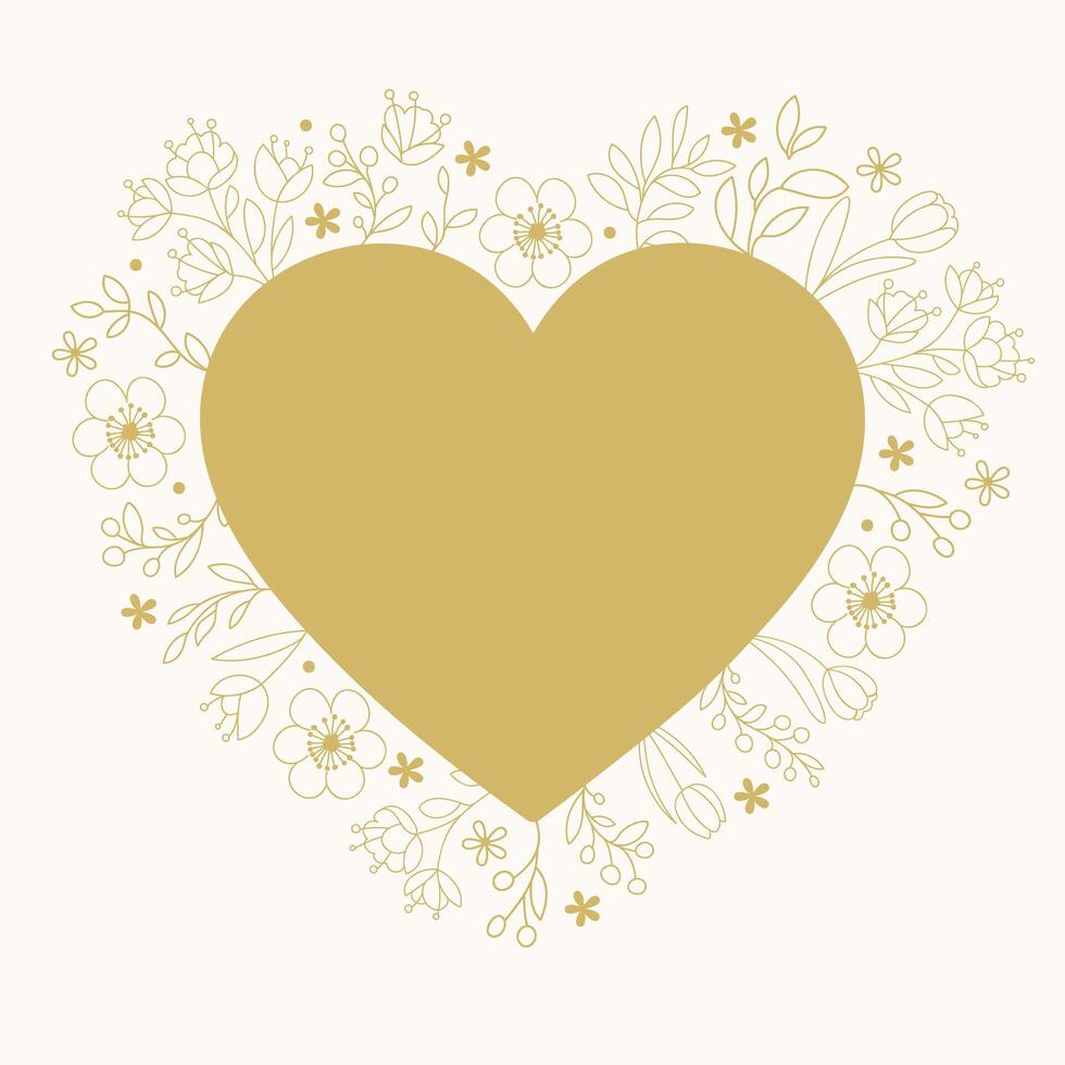 Hand drawn floral frame with copy space vector