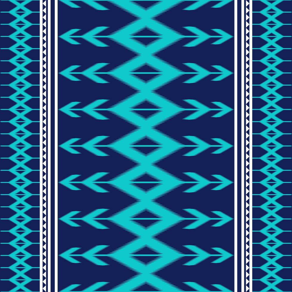 Ikat geometric folklore ornament with diamonds. Tribal ethnic texture. Seamless striped pattern in Aztec style. Folk embroidery. background, wallpaper, textile, wrapping, carpet, print, clothing vector
