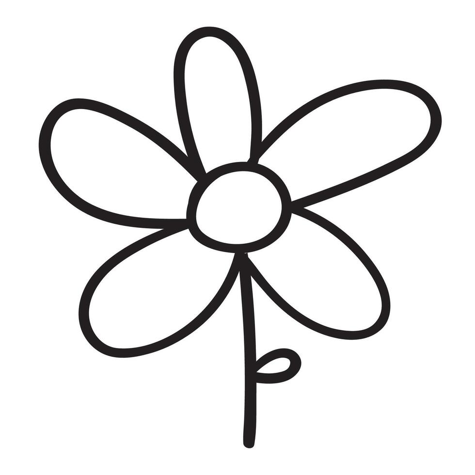 Chamomile. Outline design. Isolated icon. Black color. Illustration on white background. vector
