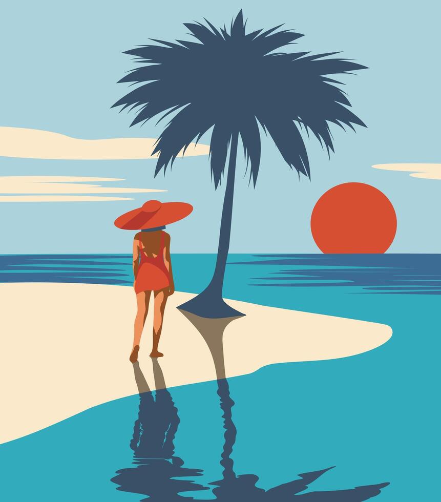 Travel time, tourism. Summer, vacation concept. Creative background on the theme of seasonal holidays, weekends, beach. illustration for banner, posters, cover vector