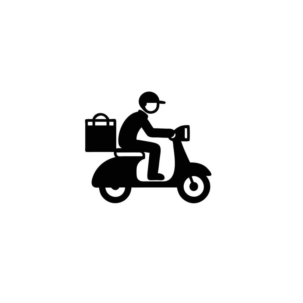 A delivery man icon silhouette vector
