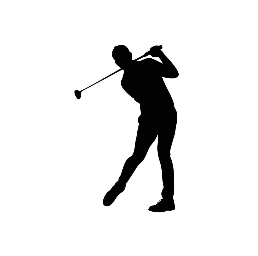 A man golf player silhouette vector