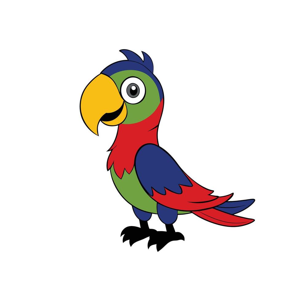 Free cartoon macaw silhouette vector