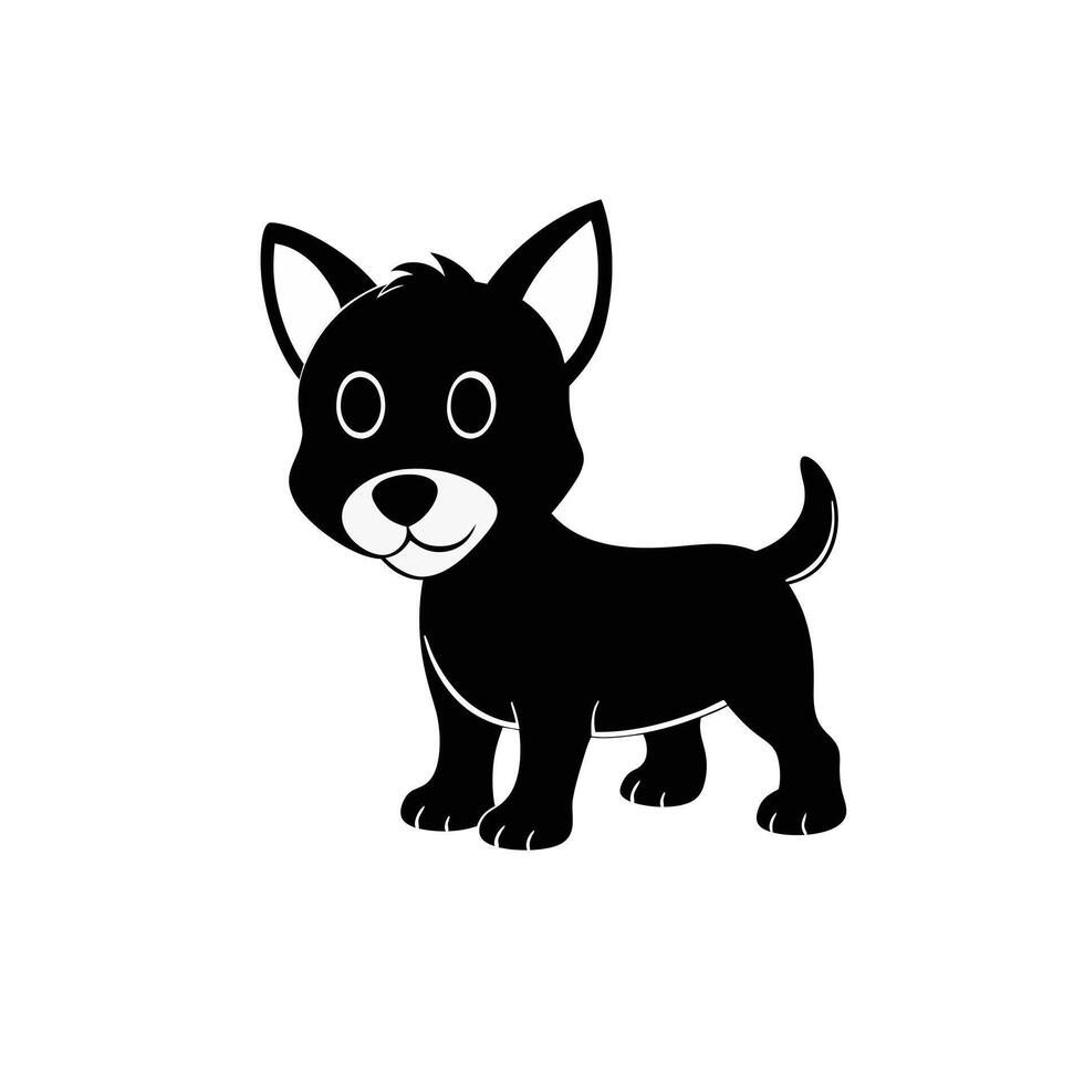 Free cute puppy silhouette vector