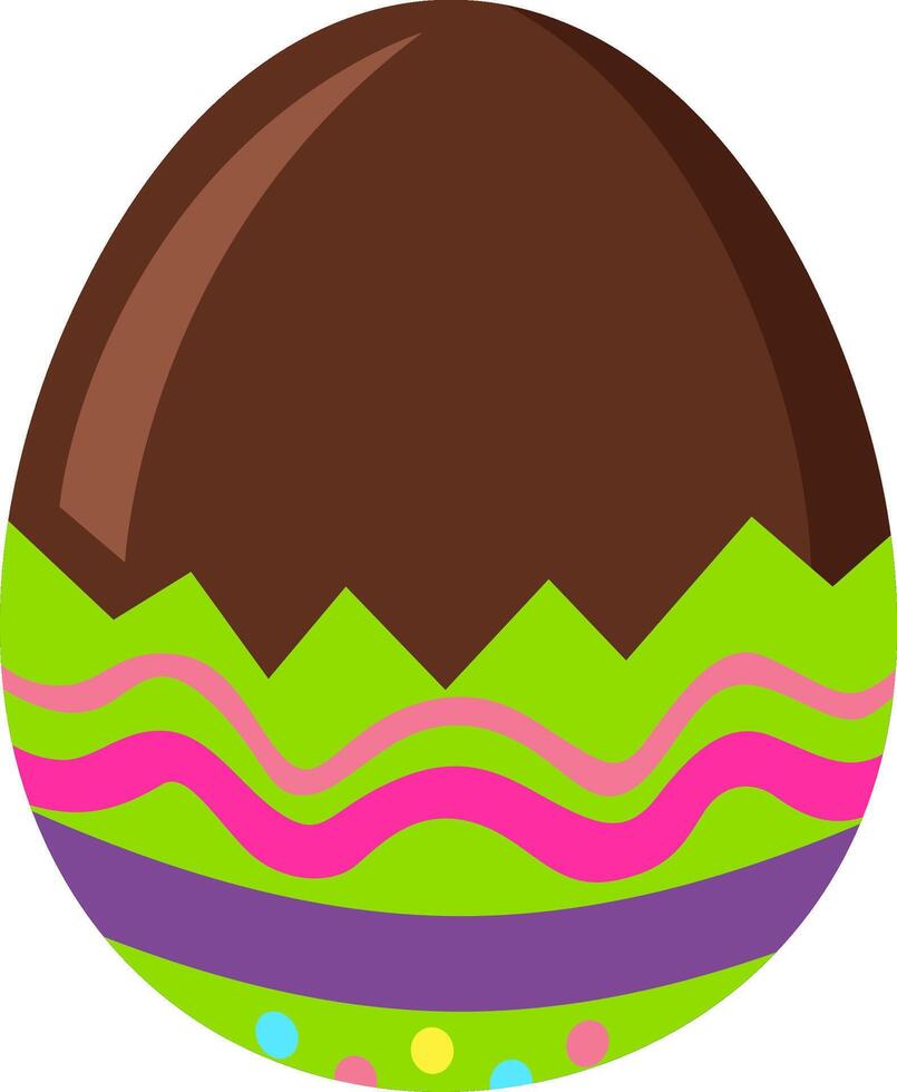 Funny big chocolate Easter egg vector