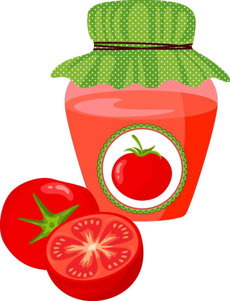 Glass jar with tomato jam vector