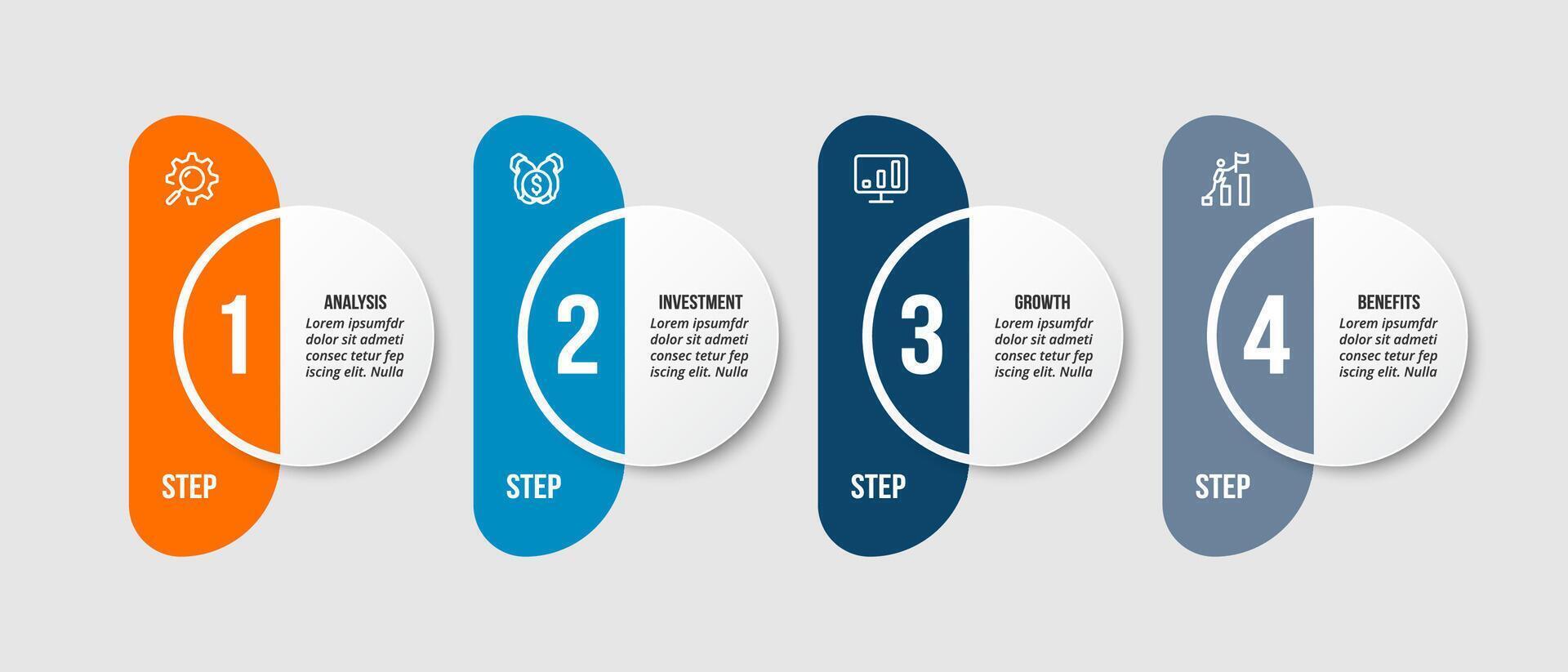 Infographic business 4 steps presentation. vector
