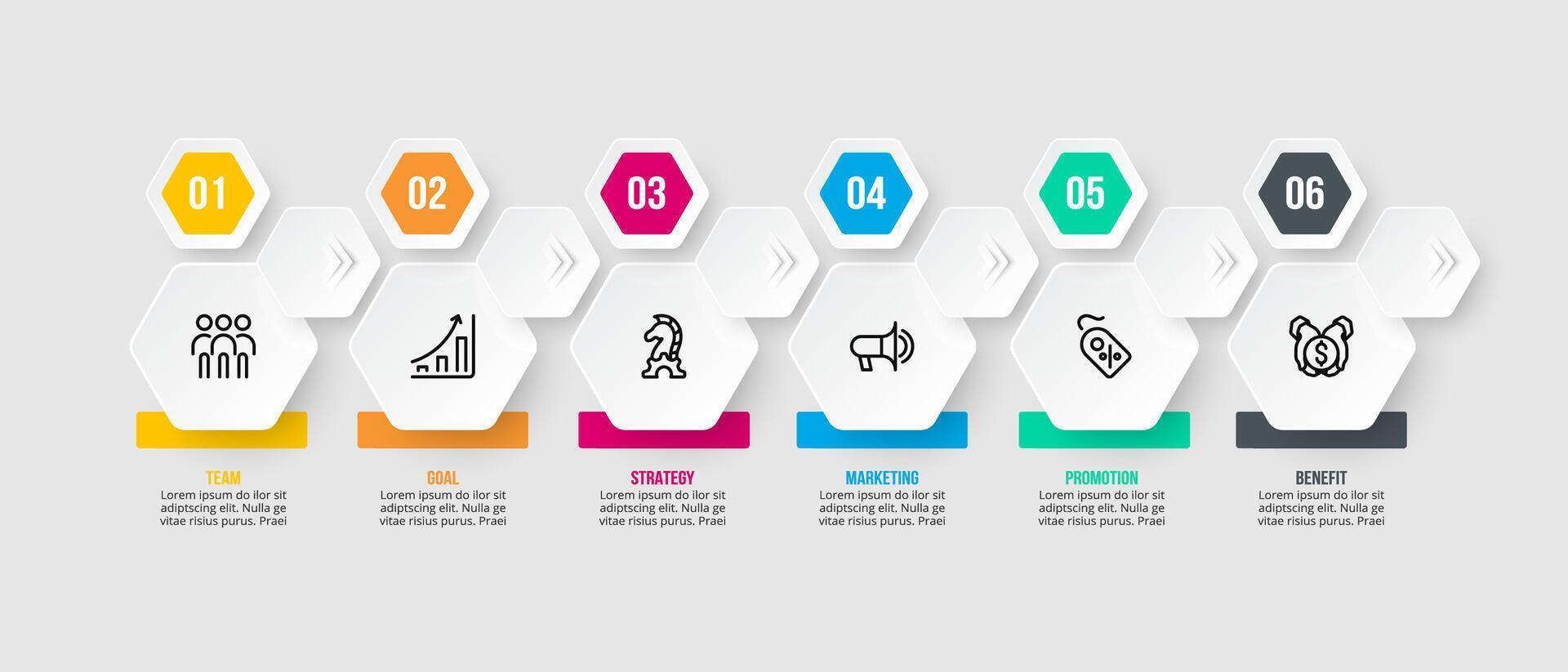 Timeline haxagon for business presenatation. vector