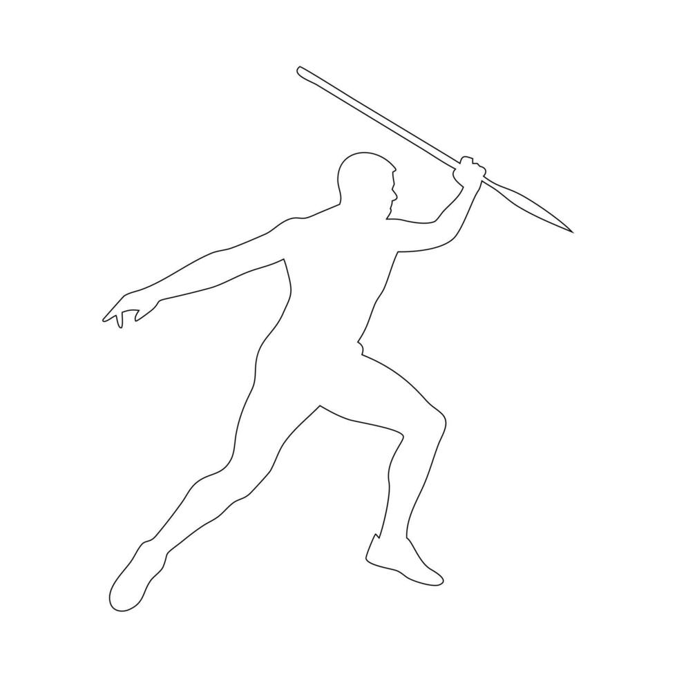 A javelin throw out line illustration vector