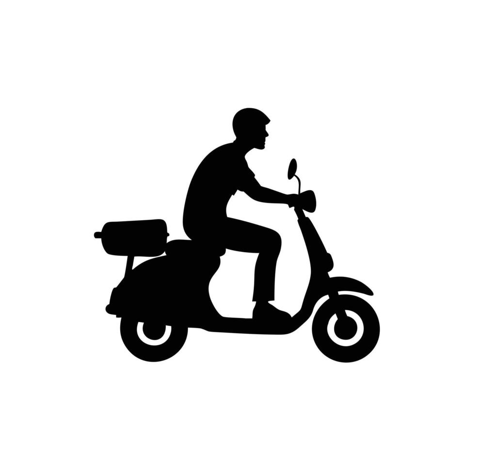 A man is riding a scooter vector
