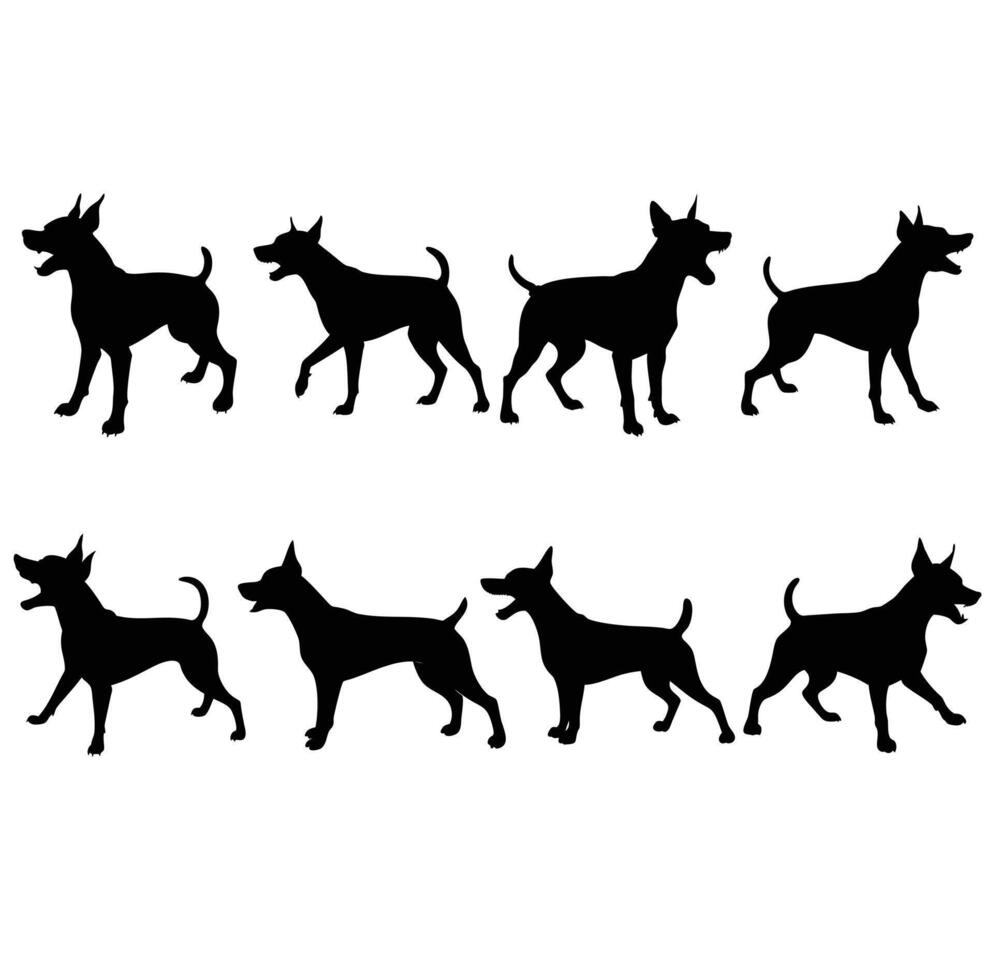 A set of dog black silhouette illustration vector