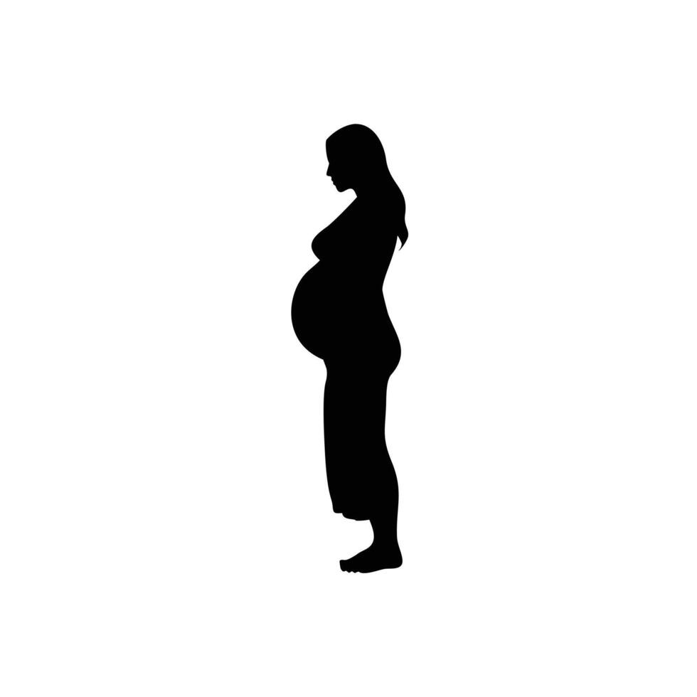 A pregnant woman silhouette illustration vector