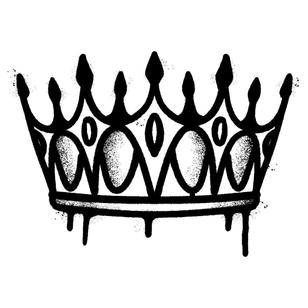 graffiti spray crown isolated on white background vector